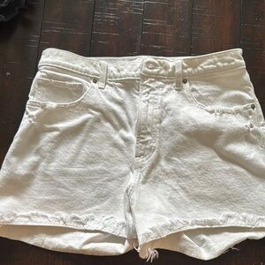 Abercrombie & Fitch curve love high rise 4inch White Jean Shorts 10/30